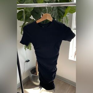 Zara Black Ruched Midi Dress